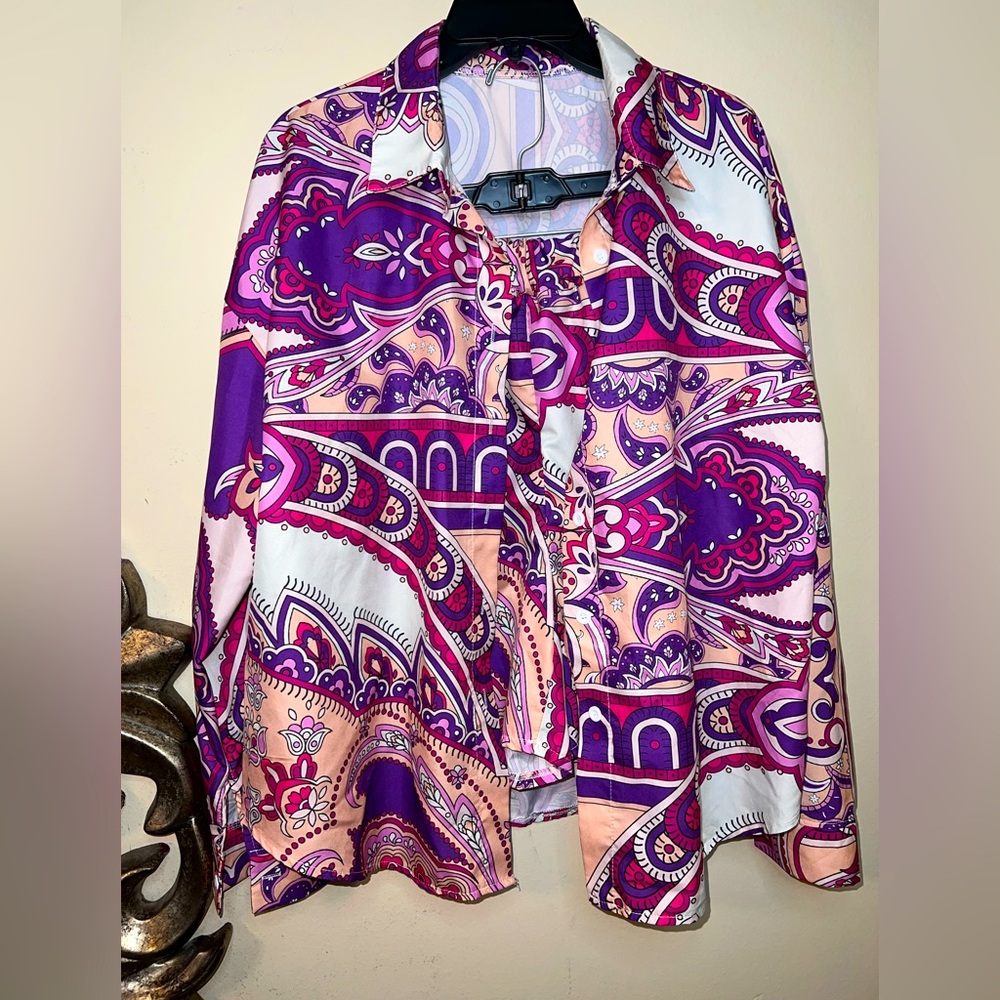 Boho paisley chic 2 piece shirt set